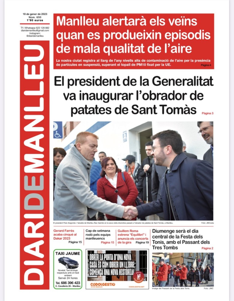 imatge portada Diari de Manlleu