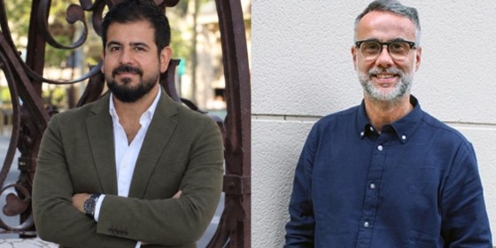 Àlex Mendoza (esquerra) relleva Quim Miró (dreta) a Comunicació 21