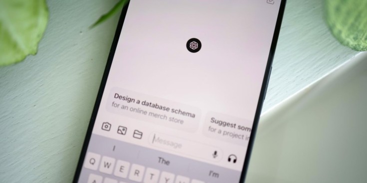 La plataforma ChatGPT a la pantalla d'un telèfon mòbil.