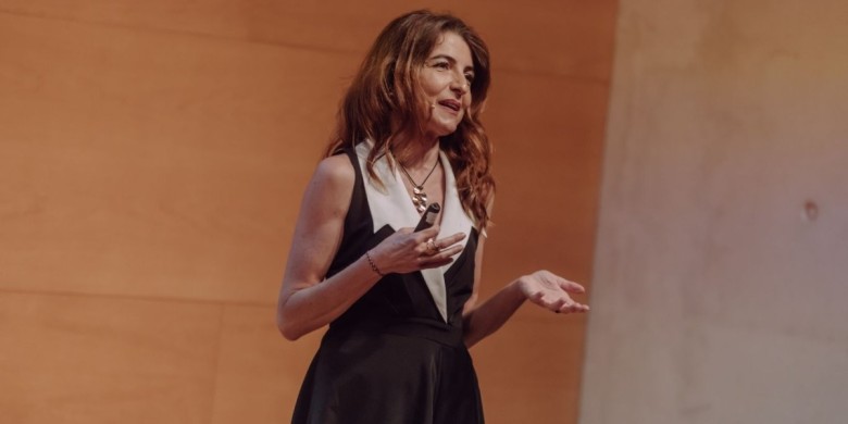 Montserrat Rigall en una ponència a l'Auditori Palau de Congressos de Girona
