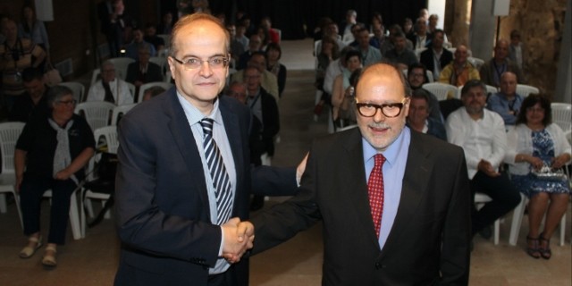 Francesc Fàbregas (dreta) i Carles Ayats (esquerra) dissabte a Montbalnc