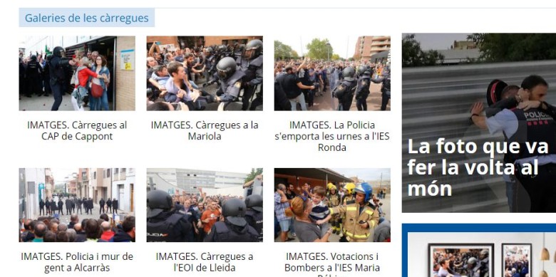 Un detall de la portada de Segre.com