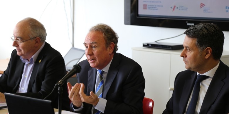Josep Bargalló (a l'esquerra), Roger Loppacher i Xavier Bertolín