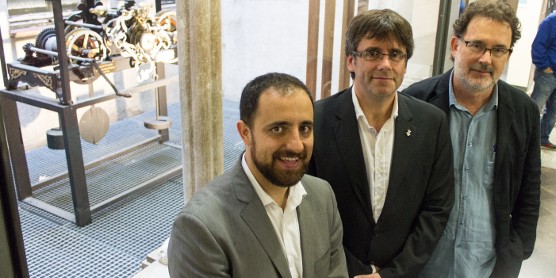 Mohedano, Puigdemont i Ventura, després de presentar el projecte