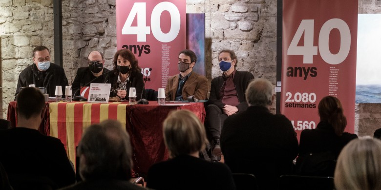 Una imatge de l'acte celebrat per l'ACPC al temple Romà de Vic // Adrià Costa