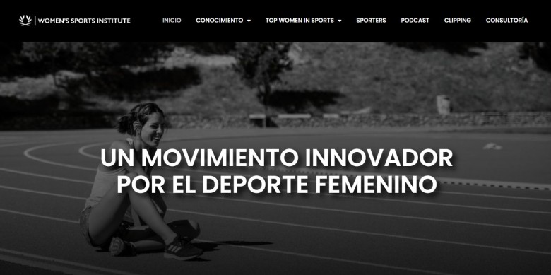 La capçalera de la web del Women's Sports Institute.