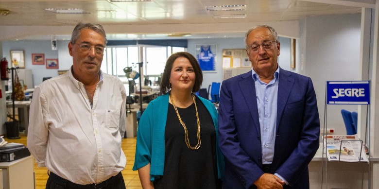 El president del Grup SEGRE, Robert Serentill, amb Sàez i Costa / SEGRE