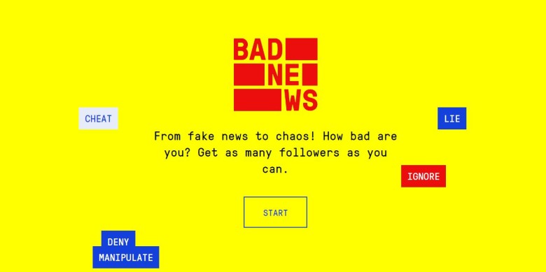 Una captura del joc web Bad News.