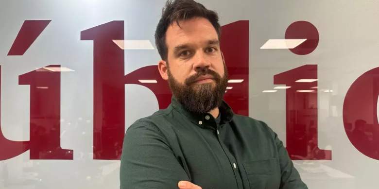 Nacho Calle, cap d'investigació de 'Público', a la redacció del mitjà. Foto: Público