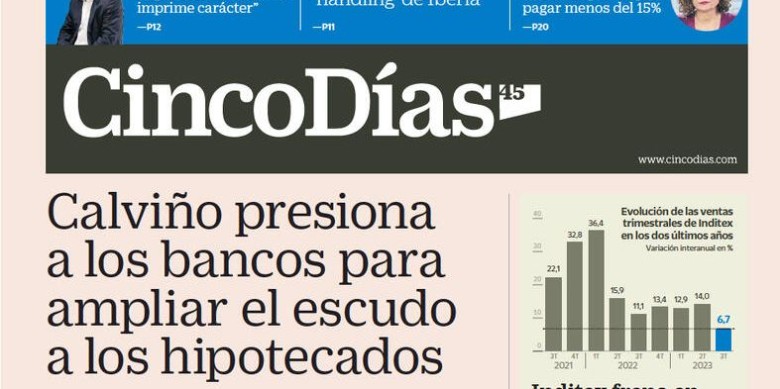 Fragment d'una portada de 'Cinco Días'