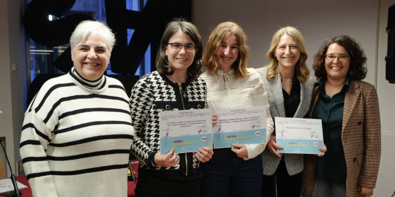 Impulsores i guanyadores del XVII Premi Mila de Periodisme, ahir a l’Escola d’Art Municipal / Paeria de Lleida