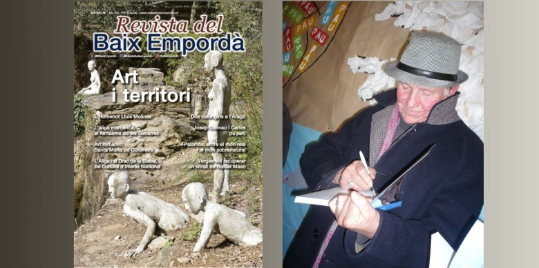 La portada del darrer número de Revista del Baix Empordà, i una imatge de Lluís Molinas, primer director de la capçalera, recentment traspassat, a qui li dediquen unes pàgines 