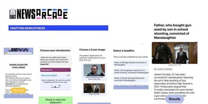 Una captura de pantalla de NewsArcade