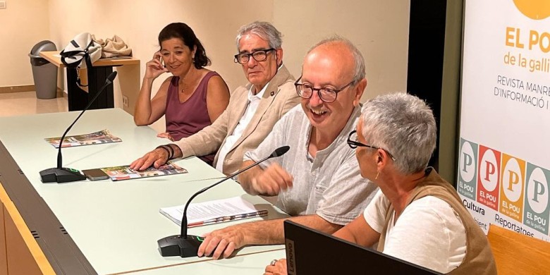 Una imatge de la darrera taula de debat d'Els Temes del Pou en què van participar Janeta Camps, Fina Riera, i Lluís Sánchez, d'Ampans. Foto: El Pou de la Gallina