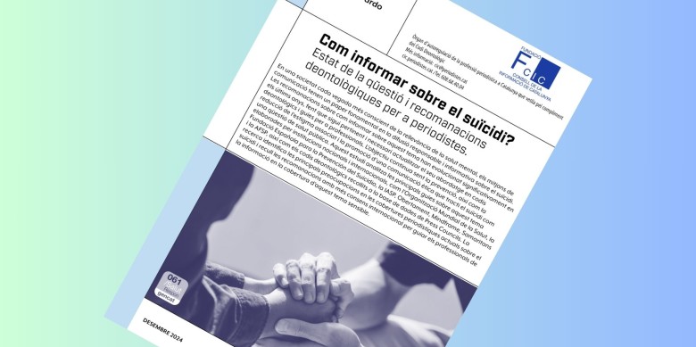 "Com informar sobre el suïcidi? Estat de la qüestió i recomanacions deontològiques per a periodistes", és un dels quatre estudis que ha presentat el CIC