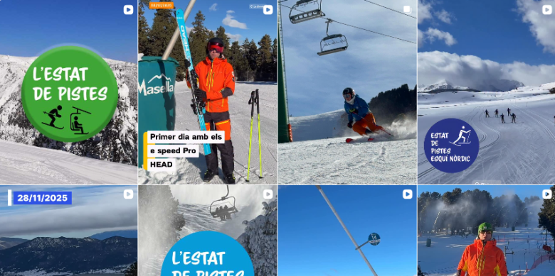 "Pantallasso" del mur d'Instagram de l'associat Diari de la Neu