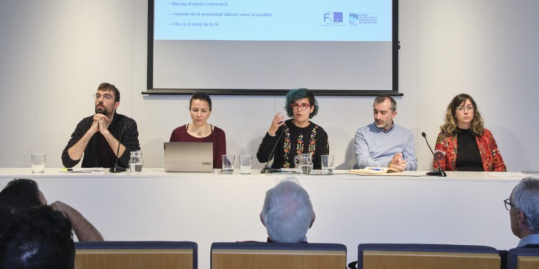 Els ponents de les diferents universitats durant la presentació de l'estudi. Foto: Fundació CIC
