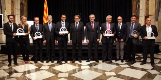 Els guardonats amb el president de la Generalitat