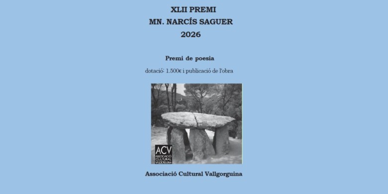 La Vall convoca el 42è Premi de Poesia Mn. Narcís Saguer