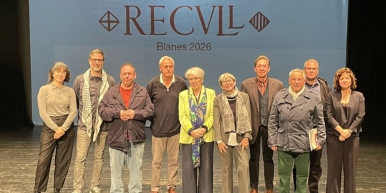 Els guanyadors del premis Recvll de Blanes amb els organitzadors.