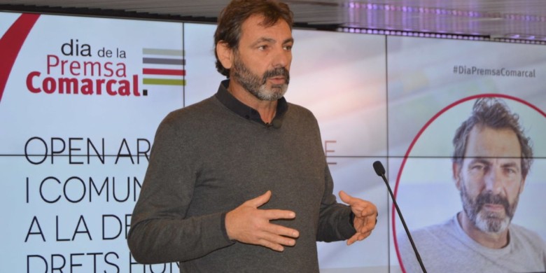 Òscar Camps, en una xerrada que va oferir durant el Dia de la Premsa Comarcal, l'any 2019.