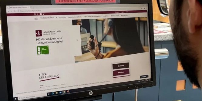 La pàgina web de la UdL que informa del màster en Llengua i Comunicació Digital.