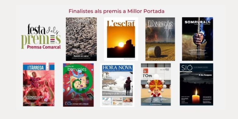Una diapositiva amb les portades dels associats que competeixen pel premi a la millor de l'any