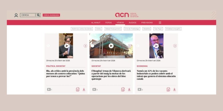 L’ACN ofereix vídeos en brut en format vertical per a xarxes