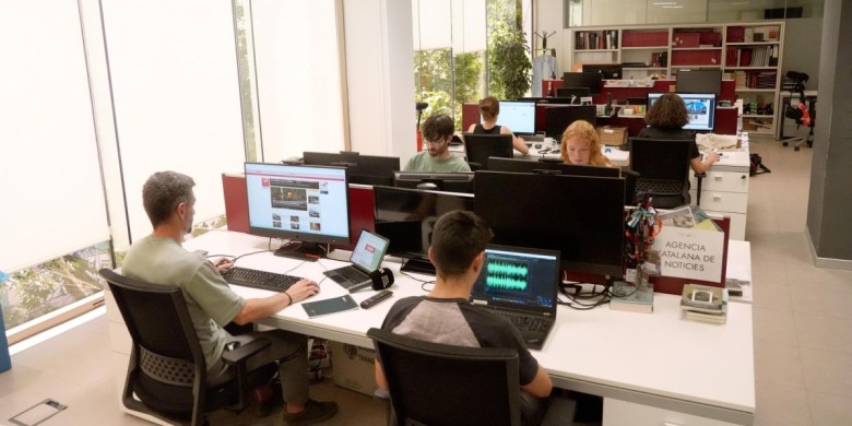 Una imatge de la redacció de l'Agència Catalana de Notícies